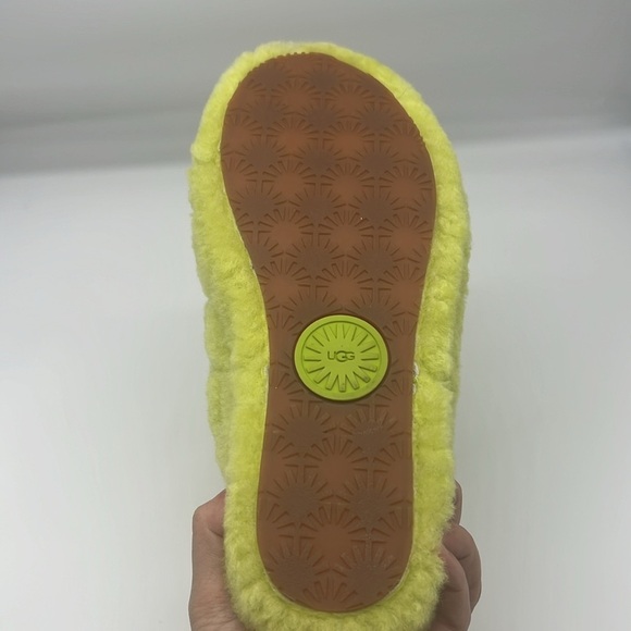 UGG - Fluff Yeah Sli In Lime Green Open Toe Slip On Ankle Strap Sandal Size 8 - Picture 14 of 14